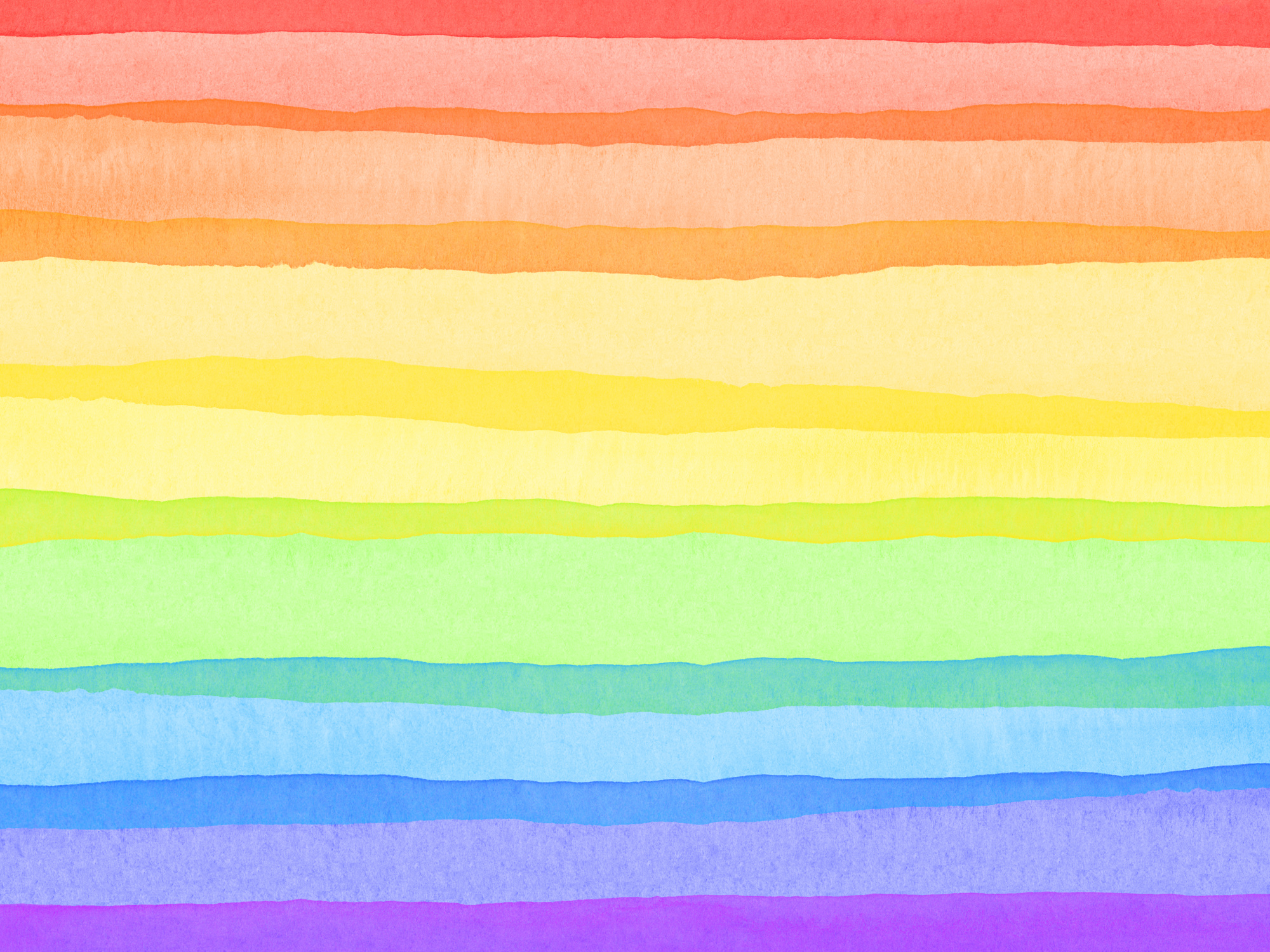 Watercolor painted striped background - rainbow, multicolored